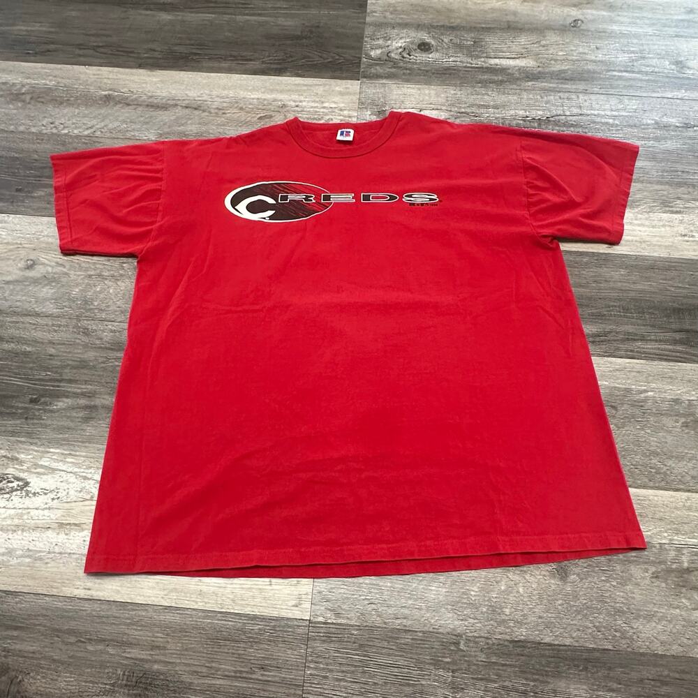 Vintage 1999 Russell Athletic Cincinnati Reds Mens 2XL Baseball T-Shirt USA 90s